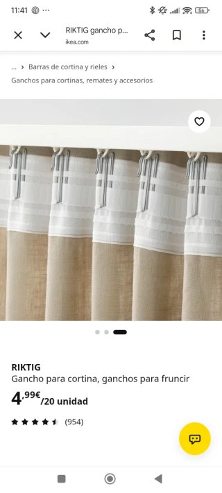 20 Ganchos Cortina IKEA RIKTIG