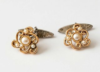 Gemelos plata y oro antiguos