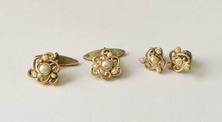 Gemelos plata y oro antiguos
