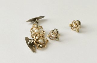 Gemelos plata y oro antiguos