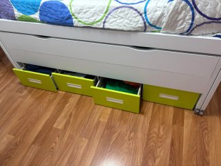 Cama nido blanca con cajones