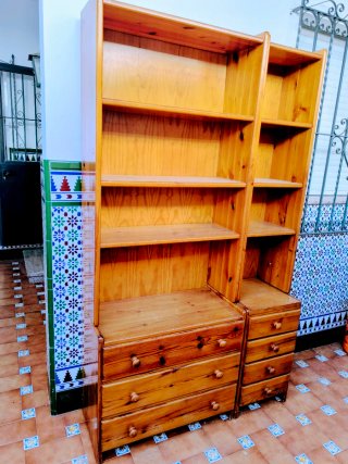 Estantería y cajonera madera provenzal