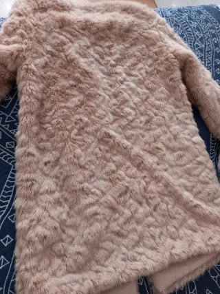 Chaquetón piel sintética beige Sfera Talla L