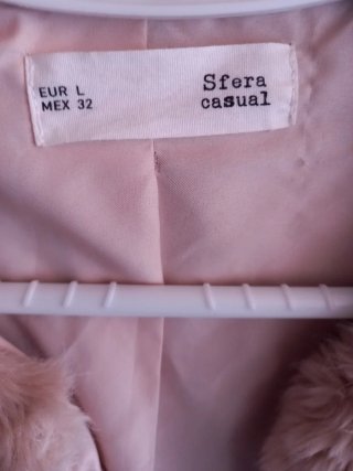 Chaquetón piel sintética beige Sfera Talla L