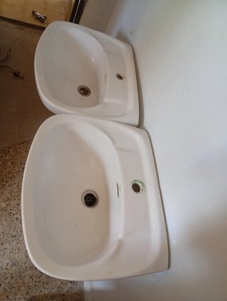 Lavabo de porcelana blanco