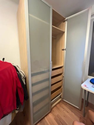 Armario IKEA PAX puertas cristal y 4 cajones