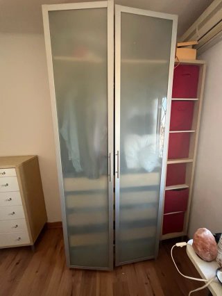 Armario IKEA PAX puertas cristal y 4 cajones