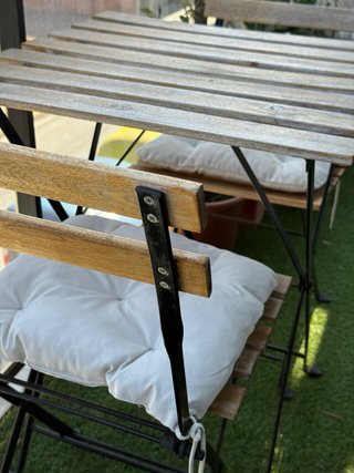 Conjunto mesa y sillas exterior madera