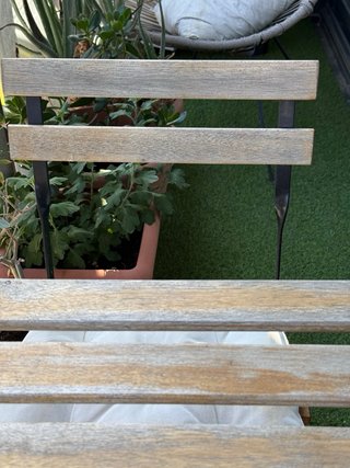 Conjunto mesa y sillas exterior madera