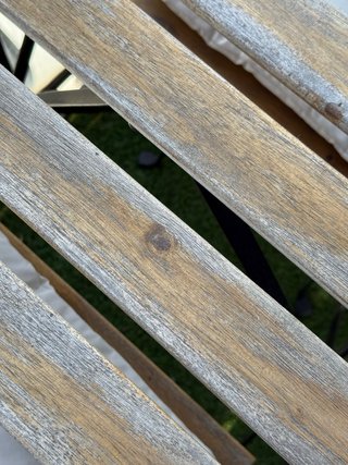 Conjunto mesa y sillas exterior madera