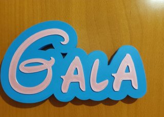 Decoración Nombre 'Gala' Azul y Rosa