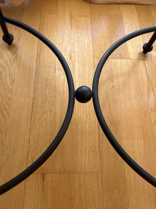 Mesa cristal y acero negra