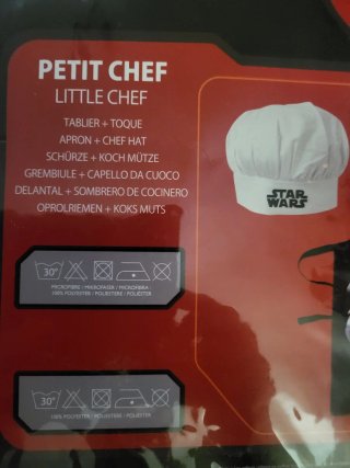 Delantal y gorro cocina Star Wars infantil 3-8 año