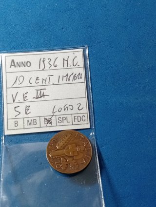 Moneta Italia 1936 C.10 lotto 2