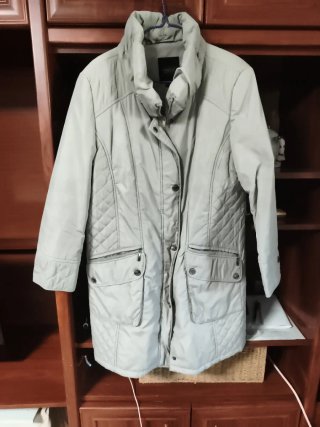 Chaquetón largo mujer beige