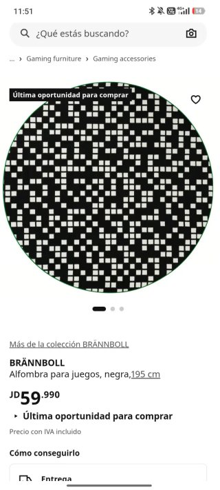 Alfombra redonda IKEA negra