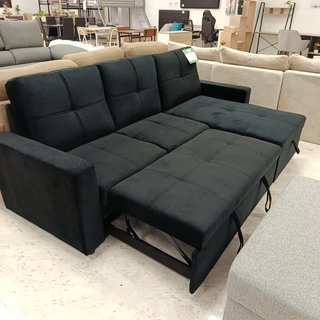 Sofá Cama Chaise Longue Pau Negro 215cm