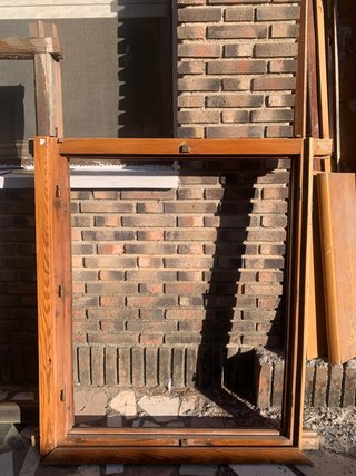 Lote de madera maciza:puertas ventanas barandilla