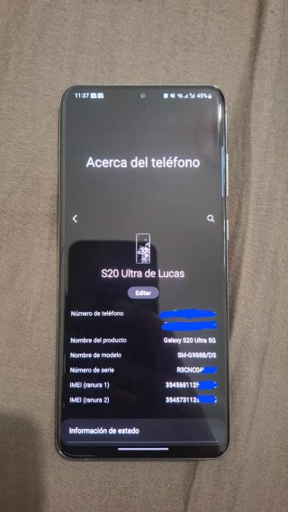Galaxy S20 Ultra 5G - 12GB RAM/128GB - Buen estado