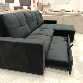 Sofá Cama Chaise Longue Pau Negro 215cm