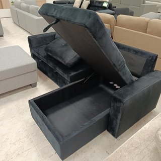Sofá Cama Chaise Longue Pau Negro 215cm
