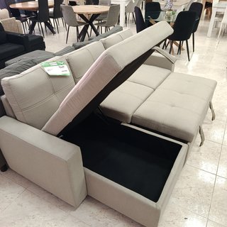 Sofá Cama Chaise Longue Pau Negro 215cm