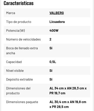 Licuadora Valberg by Electro Depot