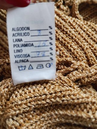 Jersey Paloma Gutiérrez Beige/Oro Talla M