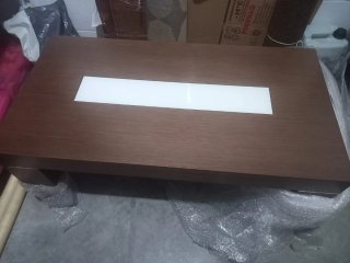 Mesa de centro elevable madera y cristal