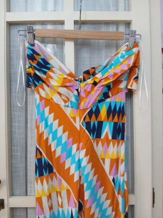 Vestido largo Zara estampado geométrico