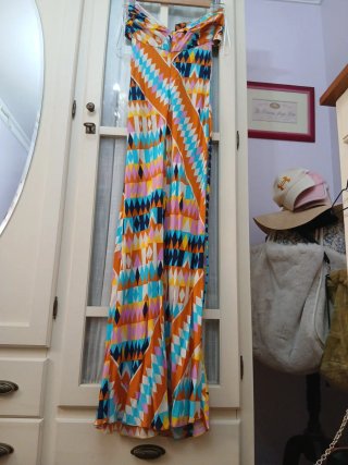 Vestido largo Zara estampado geométrico