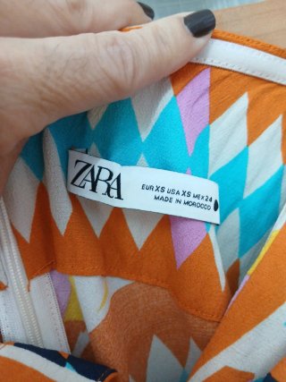 Vestido largo Zara estampado geométrico