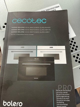Microondas Integrable Glass Negro de 34L