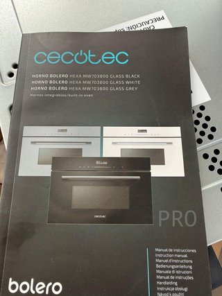 Microondas Integrable Glass Negro de 34L