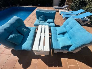 Set Sofá Chill Out Palets Azul