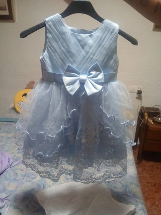 Vestido fiesta niña azul