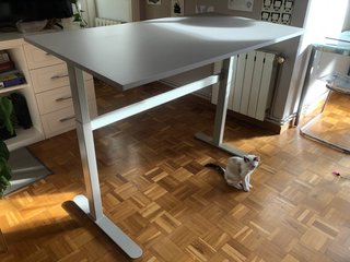Mesa escritorio elevable Jysk gris/blanco