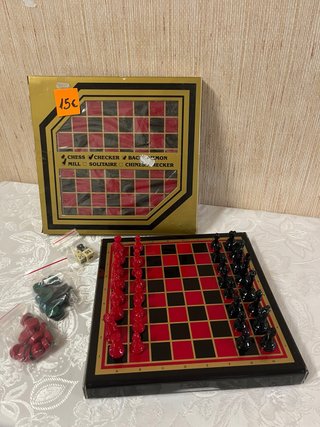 Tablero de juegos 4 en 1 ajedrez, damas..