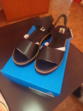 Sandalias Mustang Negras Mujer