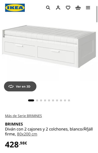 Cama nido Ikea Brimnes blanca