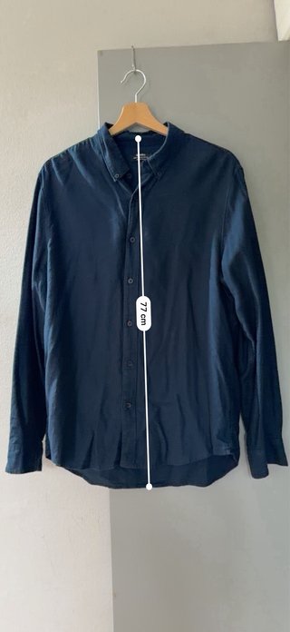 Camicia Bershka Uomo Blu Cotone Taglia M