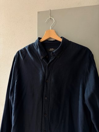 Camicia Bershka Uomo Blu Cotone Taglia M