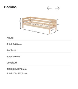 Cama Diván Lufe para colchon 190x90