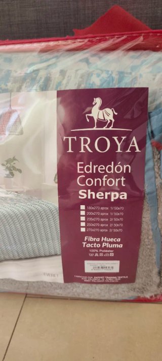 Edredón Confort Sherpa Azul y Blanco
