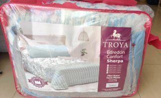 Edredón Confort Sherpa Azul y Blanco