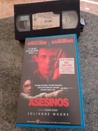 VHS Asesinos Sylvester Stallone Antonio Banderas