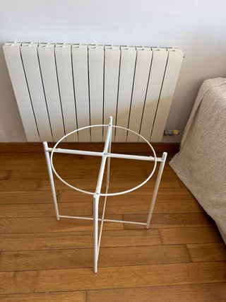 Mesa auxiliar redonda metal blanco Ikea