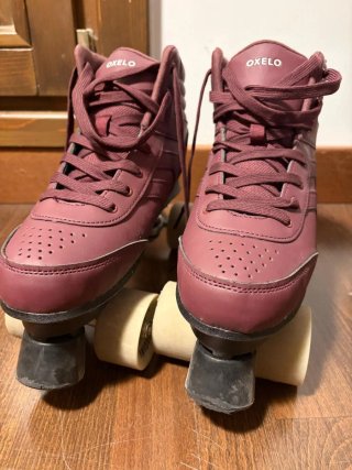 Patines Oxelo 4 Ruedas Burdeos