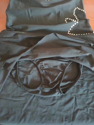 Maillot Patinaje Artístico Negro Brillante