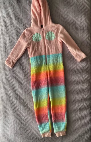 Pijama mono sirena arcoíris talla 6 niña